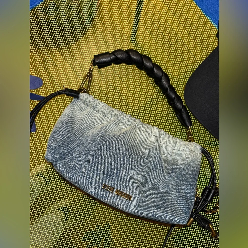 NEW Steve Madden Blue Denim Bag - Picture 1 of 4